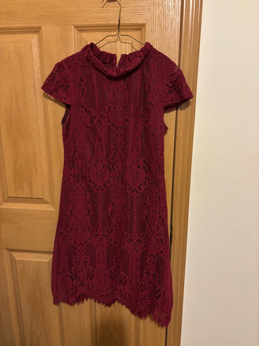 Vince Camuto Burgundy Lace Mini Dress